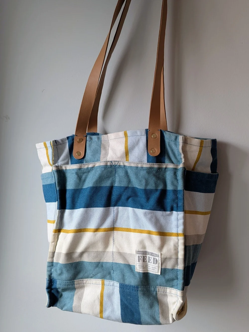 FEED PROJECT Canvas Market Tote | Coastal Stripe - Picture 4 of 12